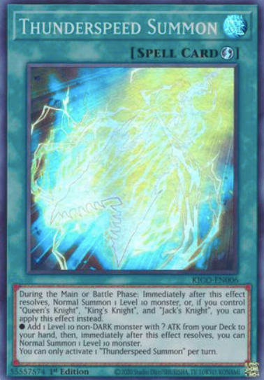 Thunderspeed Summon - KICO-EN006 - Super Rare 1st Edition