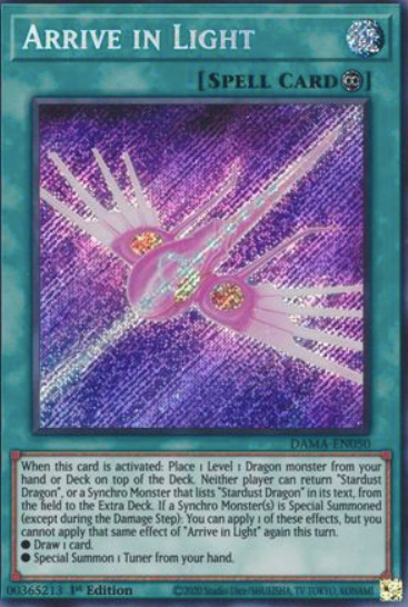 Arrive in Light - DAMA-EN050 - Secret Rare 1st Edition