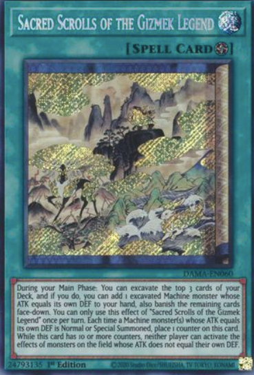 Sacred Scrolls of the Gizmek Legend - DAMA-EN060 - Secret Rare 1st Edition
