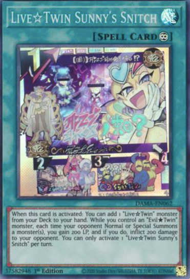 Live Twin Sunny's Snitch - DAMA-EN062 - Super Rare 1st Edition
