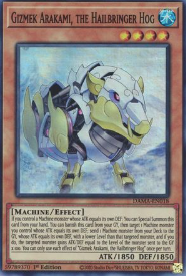 Gizmek Arakami, the Hailbringer Hog - DAMA-EN018 - Super Rare 1st Edition