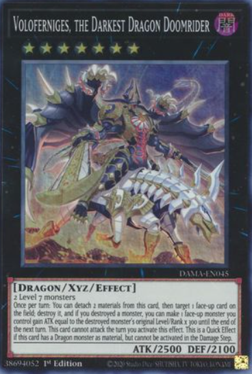 Voloferniges, the Darkest Dragon Doomrider - DAMA-EN045 - Super Rare 1st Edition