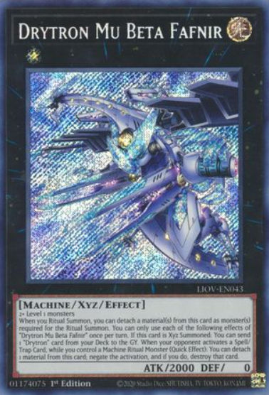 Drytron Mu Beta Fafnir - LIOV-EN043 - Secret Rare 1st Edition