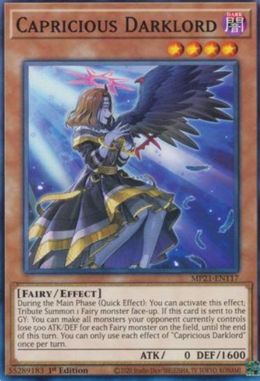 Capricious Darklord - MP21-EN117 - Common 1st Edition