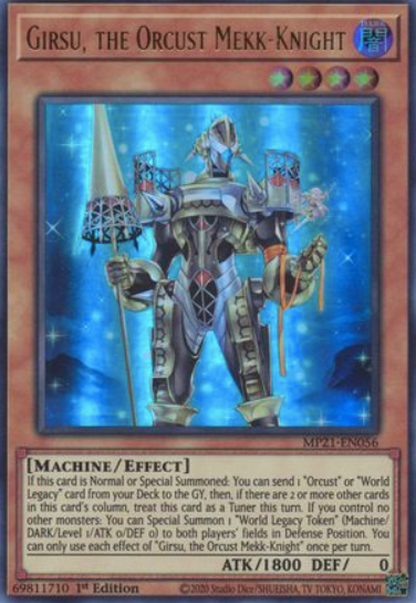 Girsu, the Orcust Mekk-Knight - MP21-EN056 - Ultra Rare 1st Edition