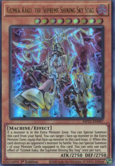 Gizmek Kaku, the Supreme Shining Sky Stag - MP21-EN007 - Ultra Rare 1st Edition