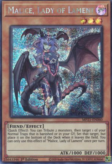 Malice, Lady of Lament - MP21-EN060 - Prismatic Secret Rare 1st Edition