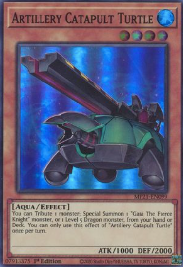 Artillery Catapult Turtle - MP21-EN099 - Super Rare 1st Edition