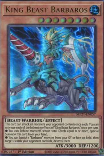 King Beast Barbaros - MP21-EN057 - Ultra Rare 1st Edition