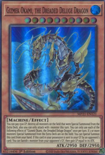 Gizmek Okami, the Dreaded Deluge Dragon - MP21-EN121 - Super Rare 1st Edition