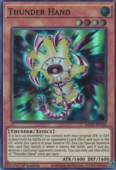 Thunder Hand - MP21-EN120 - Super Rare 1st Edition