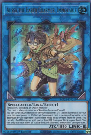 Aussa the Earth Charmer, Immovable - MP21-EN019 - Ultra Rare 1st Edition