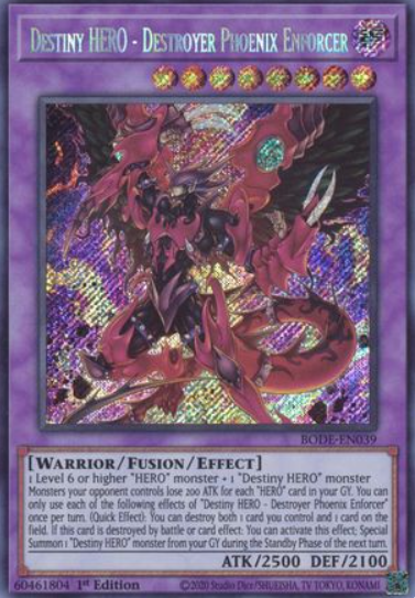 Destiny HERO - Destroyer Phoenix Enforcer - BODE-EN039 - Secret Rare 1st Edition