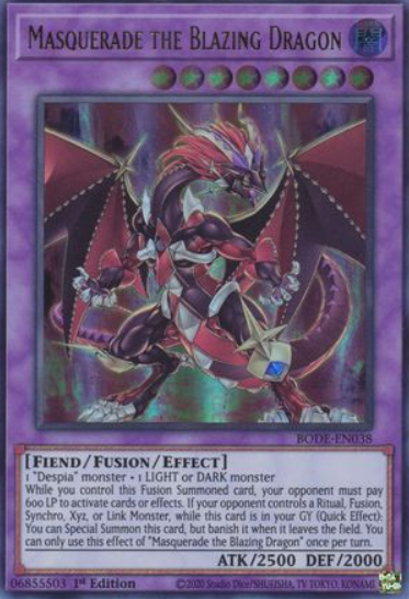 Masquerade the Blazing Dragon - BODE-EN038 - Ultra Rare 1st Edition
