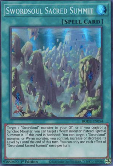 Swordsoul Sacred Summit - BODE-EN054 - Super Rare 1st Edition