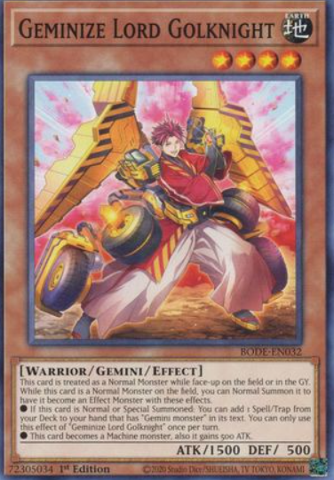 Geminize Lord Golknight - BODE-EN032 - Common 1st Edition