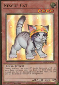 Rescue Cat (Alt. Art) - MGED-EN007 - Premium Gold Rare 1st Edition