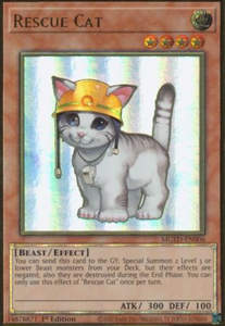 Rescue Cat - MGED-EN006 - Premium Gold Rare 1st Edition
