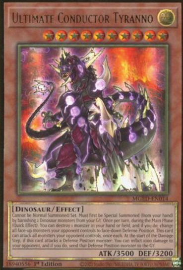 Ultimate Conductor Tyranno - MGED-EN014 - Premium Gold Rare 1st Edition