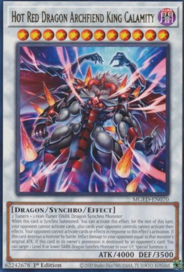 Hot Red Dragon Archfiend King Calamity - MGED-EN070 - Rare 1st Edition