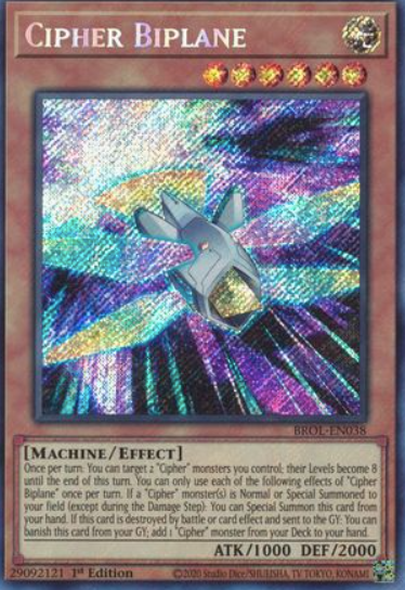 Cipher Biplane - BROL-EN038 - Secret Rare 1st Edition