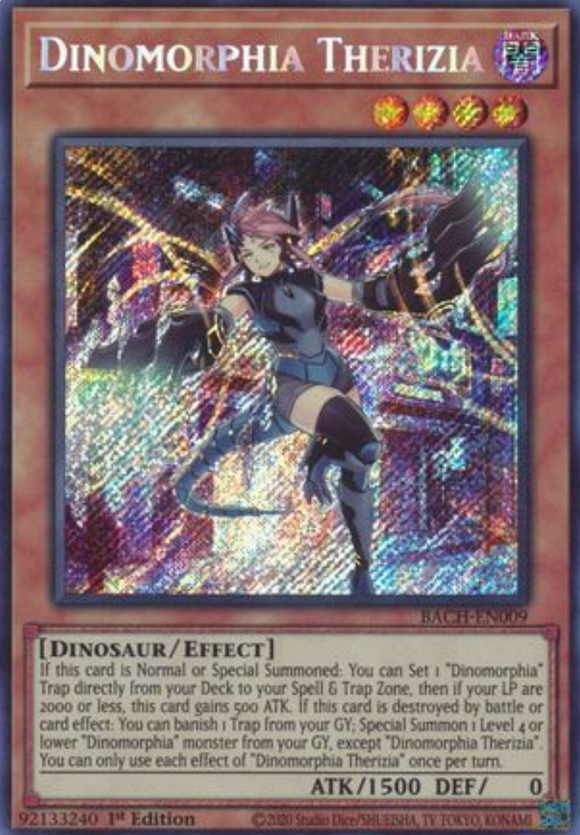 Dinomorphia Therizia - BACH-EN009 - Secret Rare 1st Edition