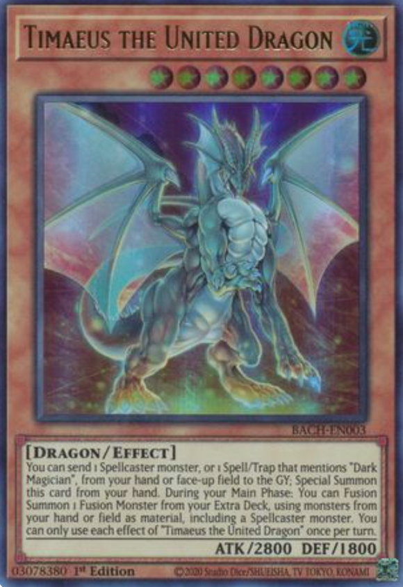 Timaeus the United Dragon - BACH-EN003 - Ultra Rare 1st Edition
