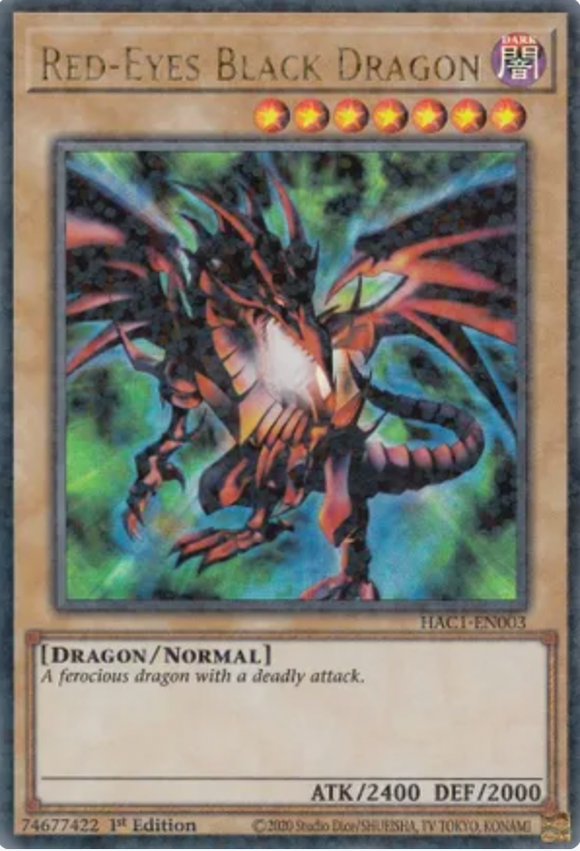 Red-Eyes Black Dragon - HAC1-EN003 - Duel Terminal Ultra Rare Parallel 1st Edition