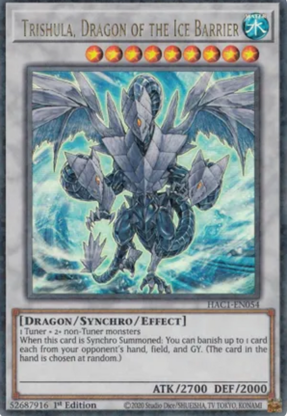 Trishula, Dragon of the Ice Barrier HAC1-EN054 Duel Terminal Ultra Parallel 1st Ed