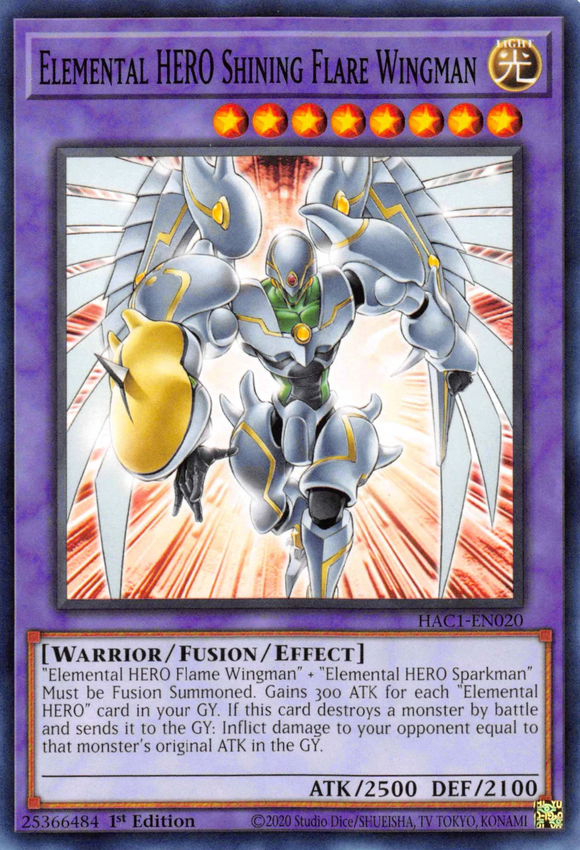 Elemental HERO Shining Flare Wingman HAC1-EN020 Common 1st Ed