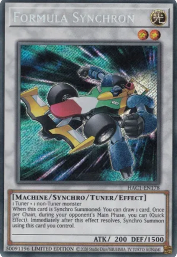 Formula Synchron - HAC1-EN178 - Secret Rare Limited Edition