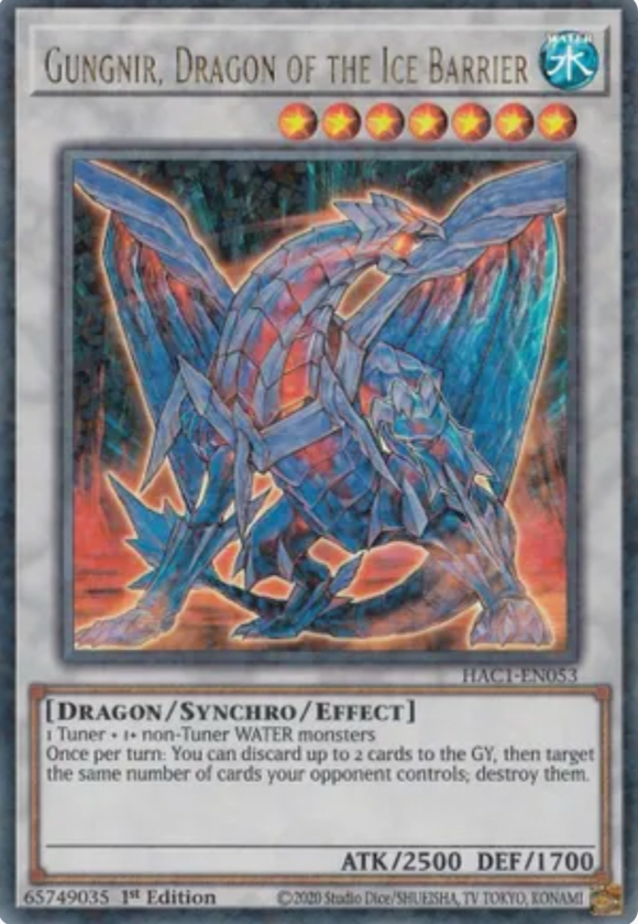 Gungnir, Dragon of the Ice Barrier HAC1-EN053 Duel Terminal Ultra Parallel 1st Ed