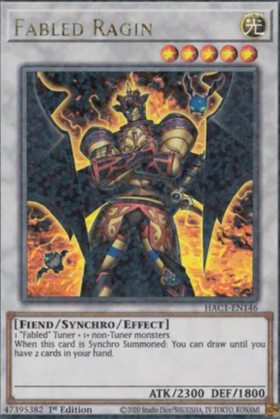 Fabled Ragin - HAC1-EN146 - Duel Terminal Ultra Rare Parallel 1st Edition