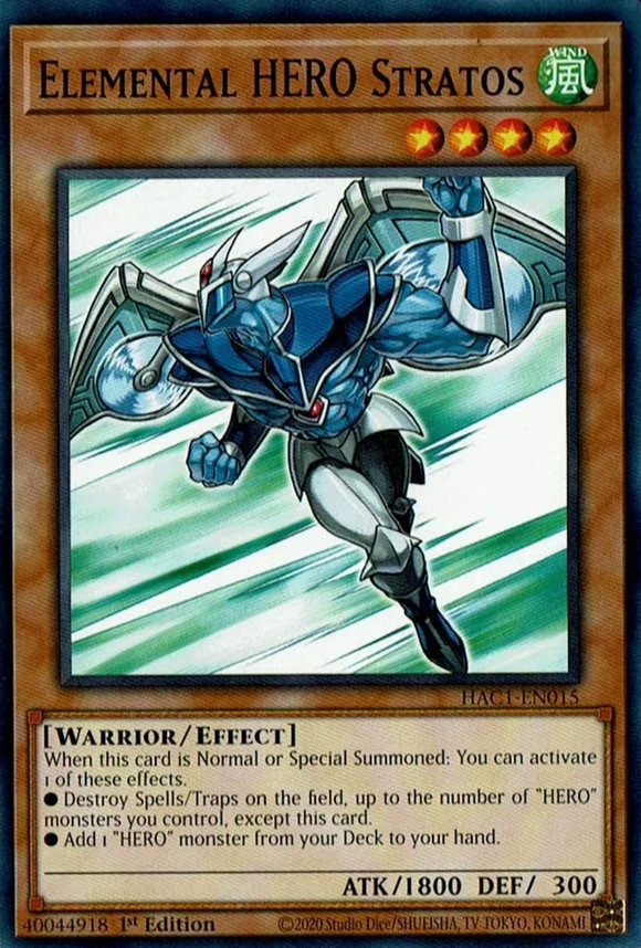 Elemental HERO Stratos - HAC1-EN015 - Common 1st Edition
