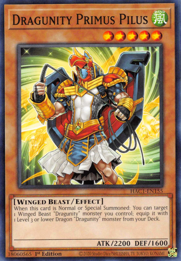 Dragunity Primus Pilus - HAC1-EN155 - Common 1st Edition