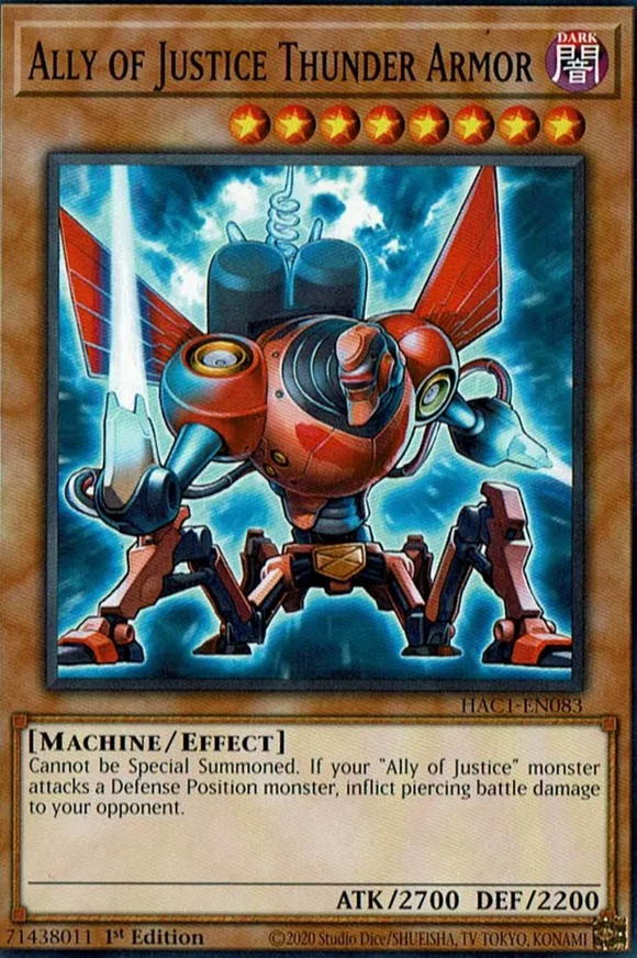 Ally of Justice Thunder Armor - HAC1-EN083 - Common 1st Edition