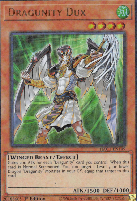 Dragunity Dux - HAC1-EN149 - Ultra Rare Parallel 1st Edition