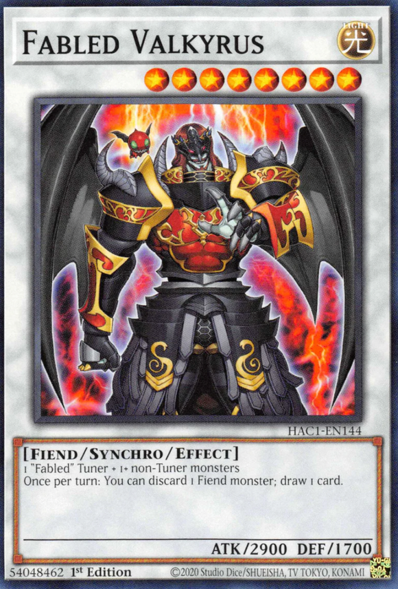 Fabled Valkyrus - HAC1-EN144 - Common 1st Edition