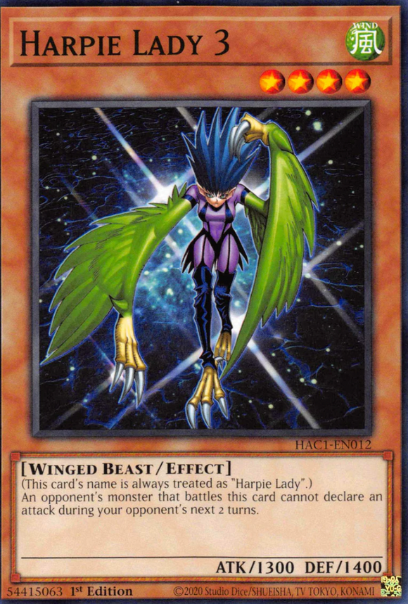 Harpie Lady 3 - HAC1-EN012 - Common 1st Edition