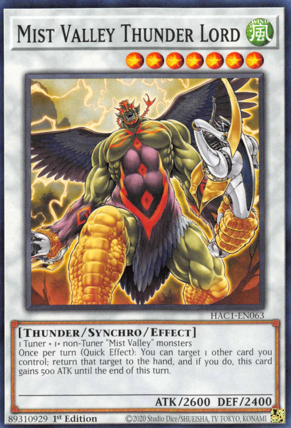 Mist Valley Thunder Lord - HAC1-EN063 - Common 1st Edition