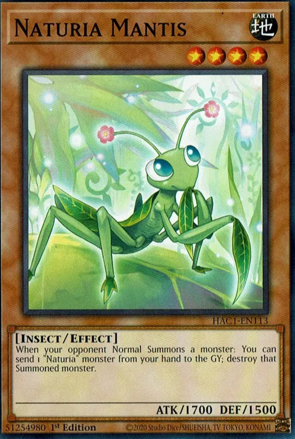 Naturia Mantis - HAC1-EN113 - Common 1st Edition