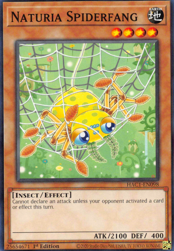 Naturia Spiderfang - HAC1-EN098 - Common 1st Edition