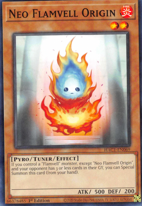 Neo Flamvell Origin - HAC1-EN069 - Common 1st Edition