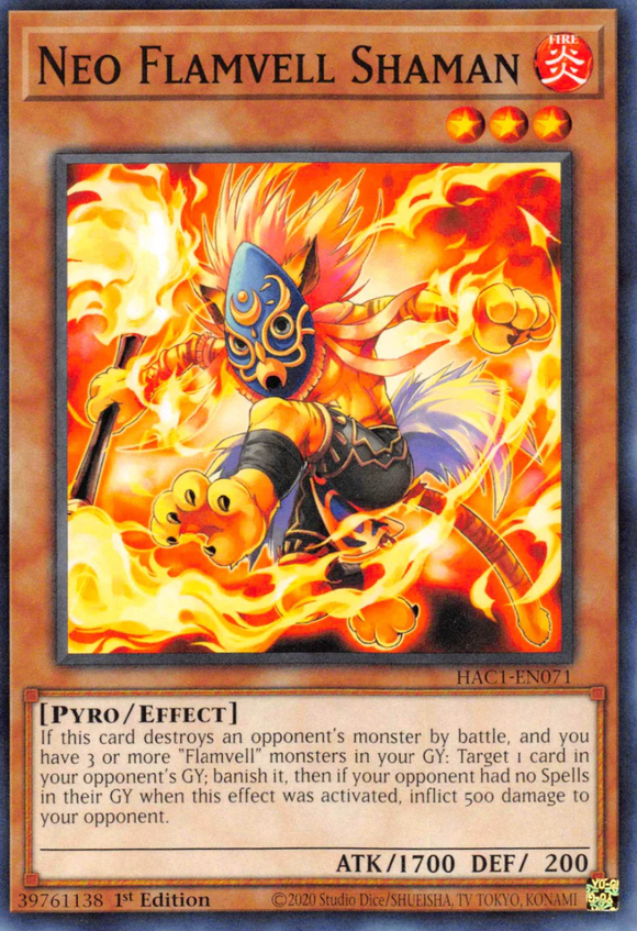 Neo Flamvell Shaman - HAC1-EN071 - Common 1st Edition