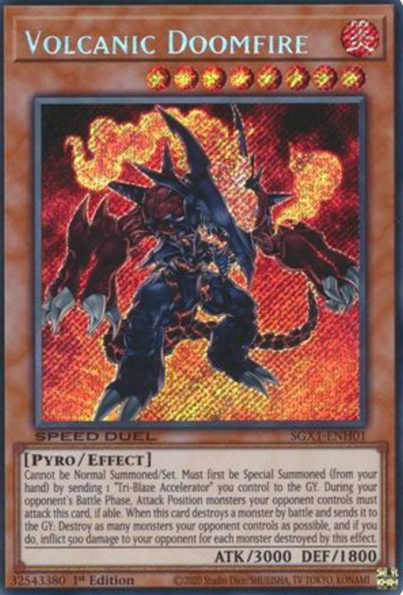 Volcanic Doomfire - SGX1-ENH01 - Secret Rare 1st Edition