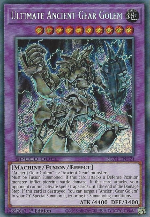 Ultimate Ancient Gear Golem - SGX1-END21 - Secret Rare 1st Edition