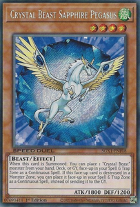 Crystal Beast Sapphire Pegasus - SGX1-ENF08 - Secret Rare 1st Edition