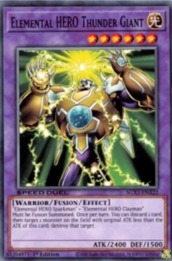 Elemental HERO Thunder Giant - SGX1-ENA22 - Common 1st Edition