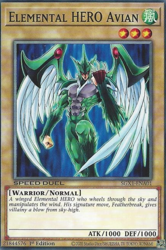 Elemental HERO Avian - SGX1-ENA01 - Common 1st Edition