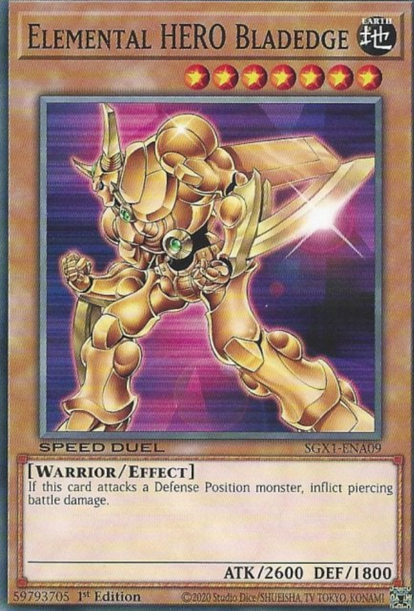 Elemental HERO Bladedge - SGX1-ENA09 - Common 1st Edition